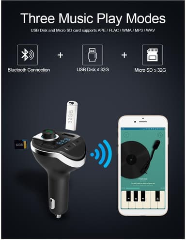 FM-sändare Bluetooth-adapter för bil