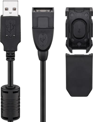 Goobay USB 2.0 höghastighetsförlängningskabel med säkerhetshylsa, svar