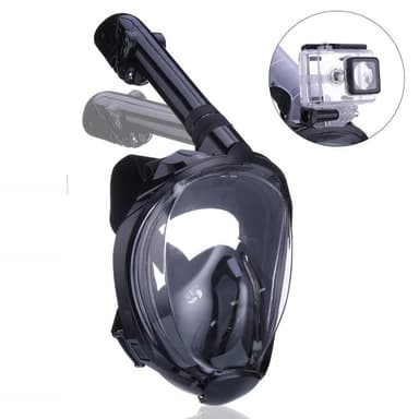 Helmask cyklop med snorkel och GoPro fäste - svart - S/M