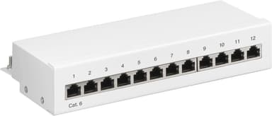 Goobay CAT 6 mini-/skrivbordskopplingspanel, 12 portar (1 HE)