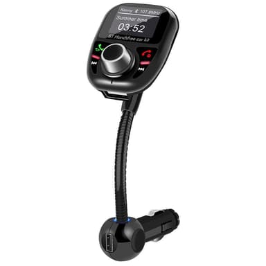 Bluetooth FM-sändare för bil dubbla USB-portar Vit
