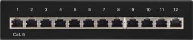 Goobay CAT 6 mini-/skrivbordskopplingspanel, 12 portar (1 HE)