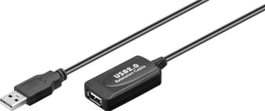 Goobay Aktiv USB 2.0-förlängningskabel, svart