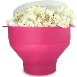 Popcornskål silikon hopfällbar Rosa