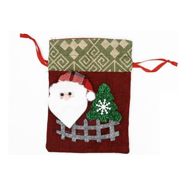 Julpåse / juldekoration med tomte tyg Röd