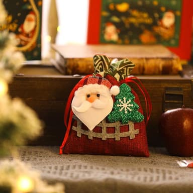 Julpåse / juldekoration med tomte tyg Röd