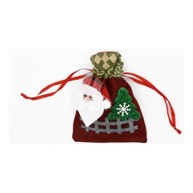 Julpåse / juldekoration med tomte tyg Röd