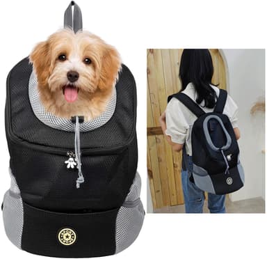 Hundryggsäck transportväska för hund (L) Svart