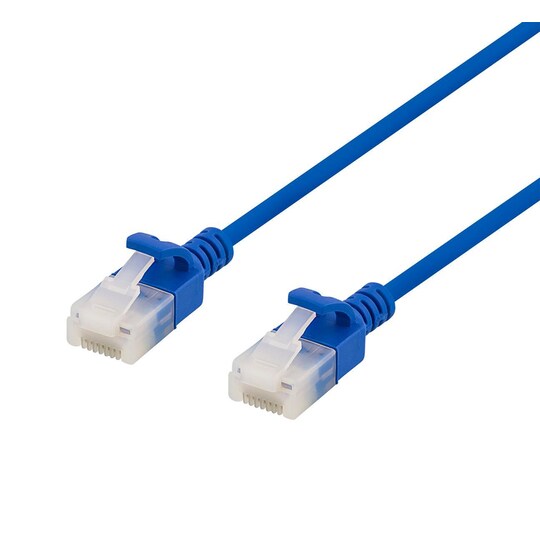 U/UTP Cat6a patch cable, slim, 3.5mm diameter, 0.5m, blue