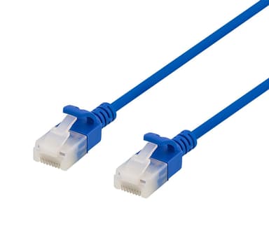 U/UTP Cat6a patch cable, slim, 3.5mm diameter, 0.5m, blue