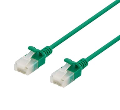 DELTACO U/UTP Cat6a patchkabel, slim, 3,5mm i diameter, 3m, grön