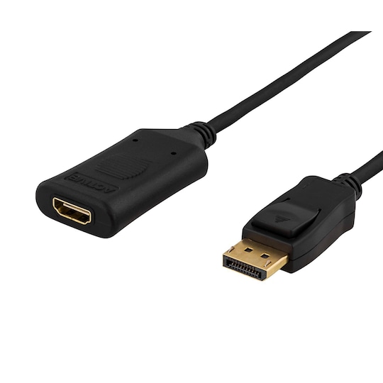 DELTACO DisplayPort till HDMI 2.0b-kabel, 1m, svart, 4K i 60Hz,