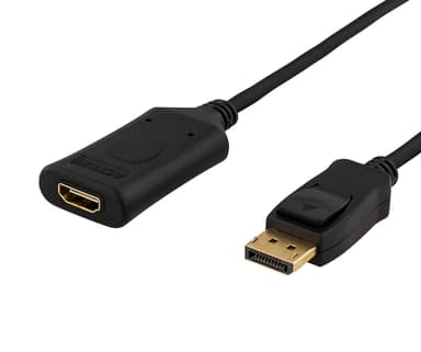 DELTACO DisplayPort till HDMI 2.0b-kabel, 1m, svart, 4K i 60Hz,