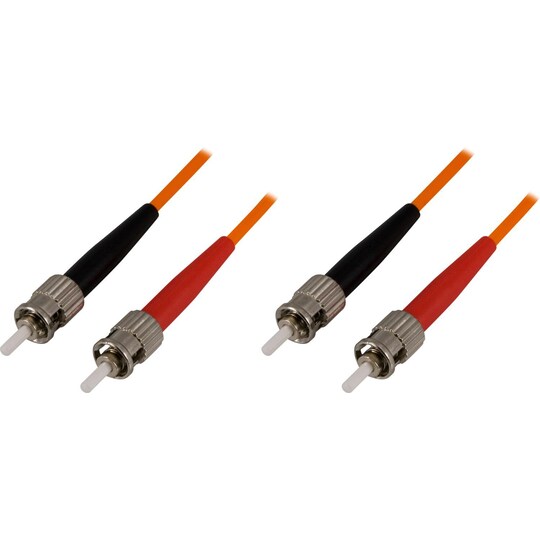 DELTACO OM1 fiberkabel, ST - ST, duplex, UPC, 62,5/125, 2m, orange