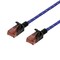 DELTACO Tough Slim CAT.6A U/UTP-kabel, flertrådig, 3.8mm, 2m, blå
