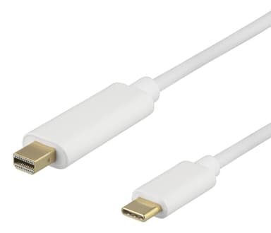 DELTACO USB-C - MiniDP kabel, 2m, 21,6 Gbit/s, 3840x2160 60Hz, vit