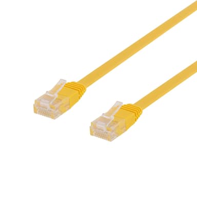 DELTACO U/UTP Cat6 patchkabel, flat, 0,5m, 250MHz, gul
