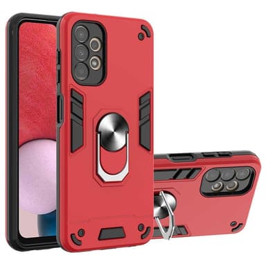 SKALO Samsung A13 4G Armor Hybrid Metallring skal - Röd
