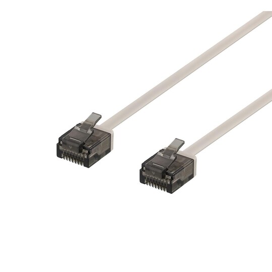 U/UTP Cat6a patch cable, flat, 1.5m, 1mm thick, grey