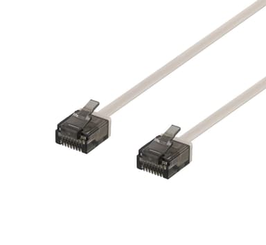 U/UTP Cat6a patch cable, flat, 1.5m, 1mm thick, grey