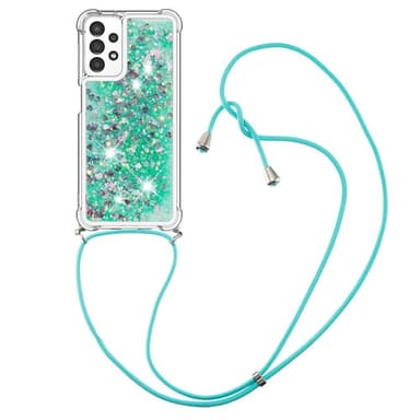SKALO Samsung A13 4G Kvicksand Glitter Mobilhalsband - Grön