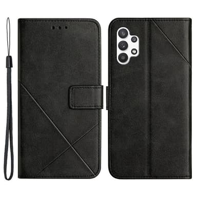SKALO Samsung A13 4G Embossed Plånboksfodral i PU-Läder - Svart