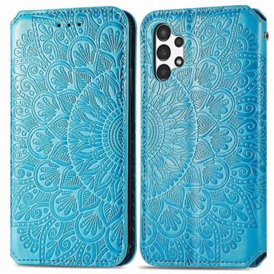 SKALO Samsung A13 4G Mandala Slim Plånboksfodral - Blå