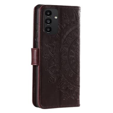 SKALO Samsung A13 4G Mandala Plånboksfodral - Mörkbrun