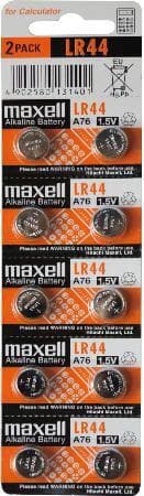 Maxell knappcellsbatteri, LR44, Alkaline, 1,5V, 10-pack