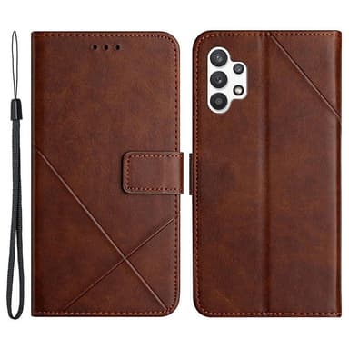 SKALO Samsung A13 4G Embossed Plånboksfodral i PU-Läder - Brun