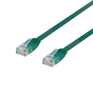 DELTACO U/UTP Cat6 patchkabel, flat, 5m, 250MHz, grön