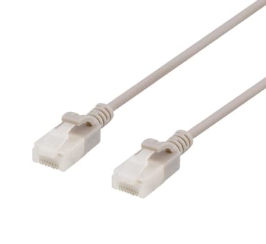 DELTACO U/UTP Cat6a patchkabel, slim, 3,5mm i diameter, 1m, grå