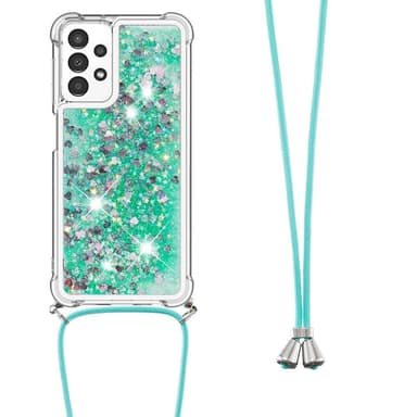 SKALO Samsung A13 4G Kvicksand Glitter Mobilhalsband - Grön