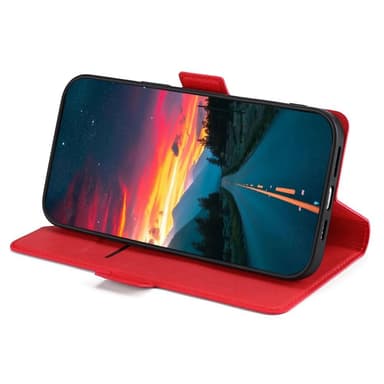 SKALO Samsung A13 4G Ultratunn Premium Plånboksfodral - Röd