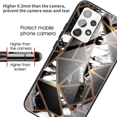 SKALO Samsung A13 4G Marmor Härdat Glas TPU-skal - Motiv 8