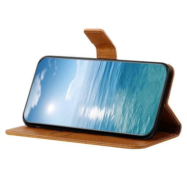 SKALO Samsung A13 4G Embossed Plånboksfodral i PU-Läder - Ljusbrun