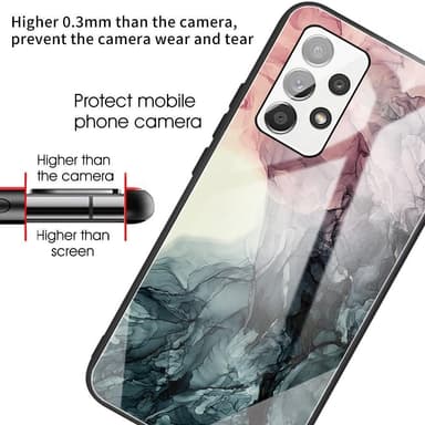 SKALO Samsung A13 4G Marmor Härdat Glas TPU-skal - Motiv 3
