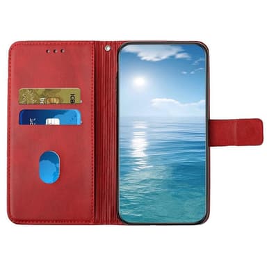 SKALO Samsung A13 4G Embossed Plånboksfodral i PU-Läder - Röd