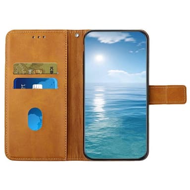 SKALO Samsung A13 4G Embossed Plånboksfodral i PU-Läder - Ljusbrun