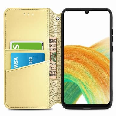 SKALO Samsung A13 4G Mandala Slim Plånboksfodral - Gul