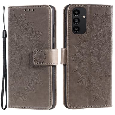 SKALO Samsung A13 4G Mandala Plånboksfodral - Grå