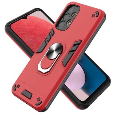 SKALO Samsung A13 4G Armor Hybrid Metallring skal - Röd