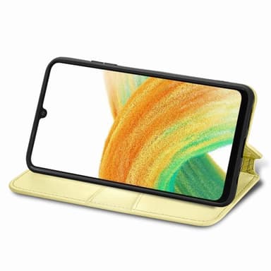 SKALO Samsung A13 4G Mandala Slim Plånboksfodral - Gul