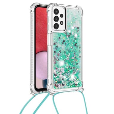 SKALO Samsung A13 4G Kvicksand Glitter Mobilhalsband - Grön