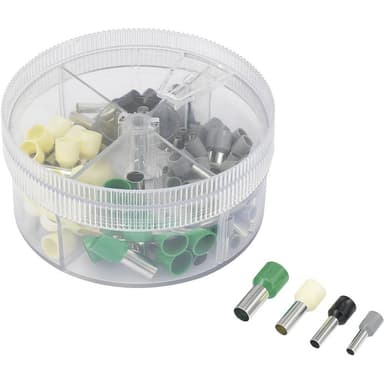 Ändhylsa sortiment 4 mm² 16 mm² Grå, Svart,