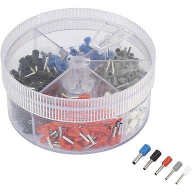 Ändhylsa sortiment 0.50 mm² 2.50 mm² Vit, Grå, Röd,