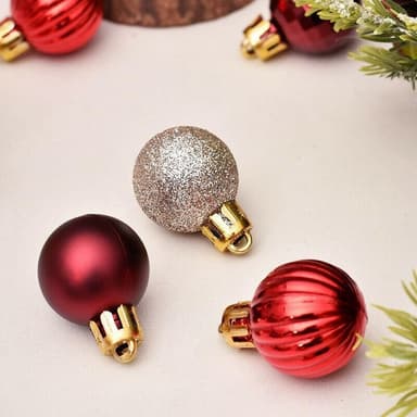 Små julgranskulor 99st, Röd/Guld/Silver