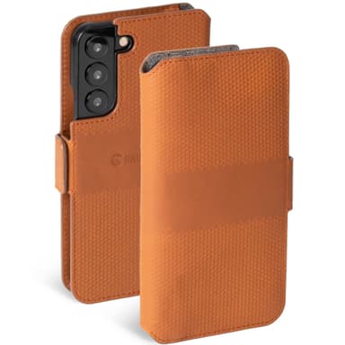 Leather Phone Wallet Galaxy S22 Cognac