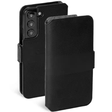 Leather Phone Wallet Galaxy S22+ Svart
