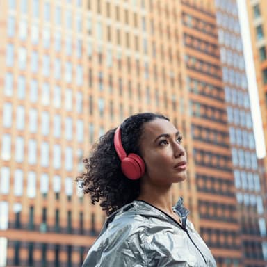 On-ear Bluetooth Hörlurar Röd